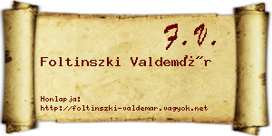 Foltinszki Valdemár névjegykártya